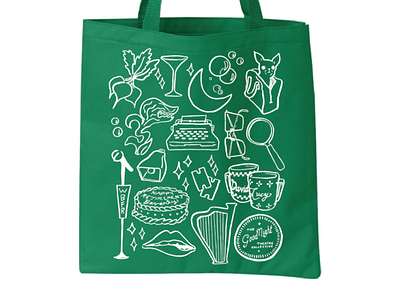 Good Night Tote branding illustration merch tote