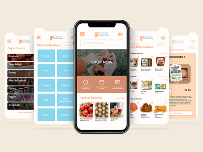 GoJava Grocery App app branding design graphic design illustration illustrator logo ui ux