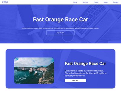 fast orange race car css flatdesign page layout webdesign
