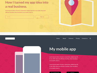 Headers flatdesign framework layout marvelapp minimal page design page layout ui web webdesign