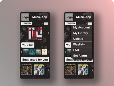 Music App Mockup app design conceptual design design mobile app design mockup design ui design uidesign ux ui ux design uxdesign