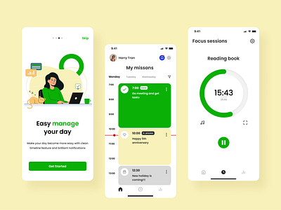 Time management app mobile concept