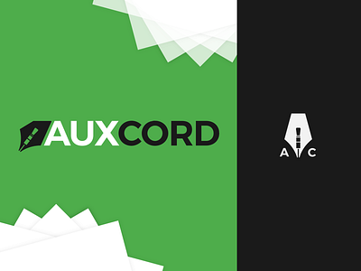 AuxCord.FM Logo & Branding branding design flat icon identity lettering logo minimal music typography vector writing