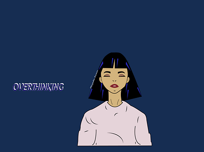 Overthinking Girl. animation branding design graphic design illustration logo typography ui ux vector