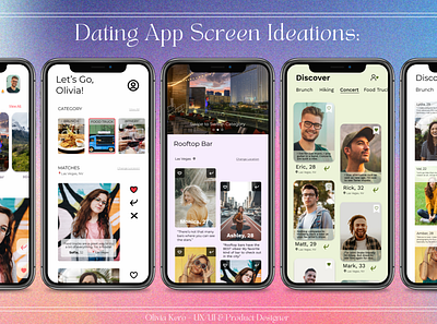 Fictitious Dating App UI app design figma iphone ui uiux uiux designer