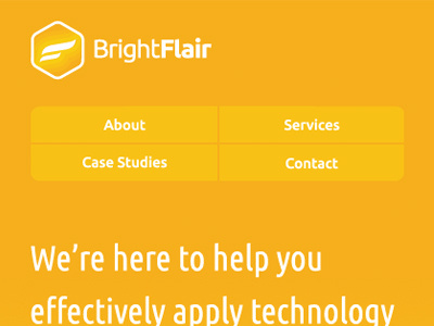 Brightflair Mobile v3 clean colour flat gradient minimal mobile navigation orange ubuntu website yellow