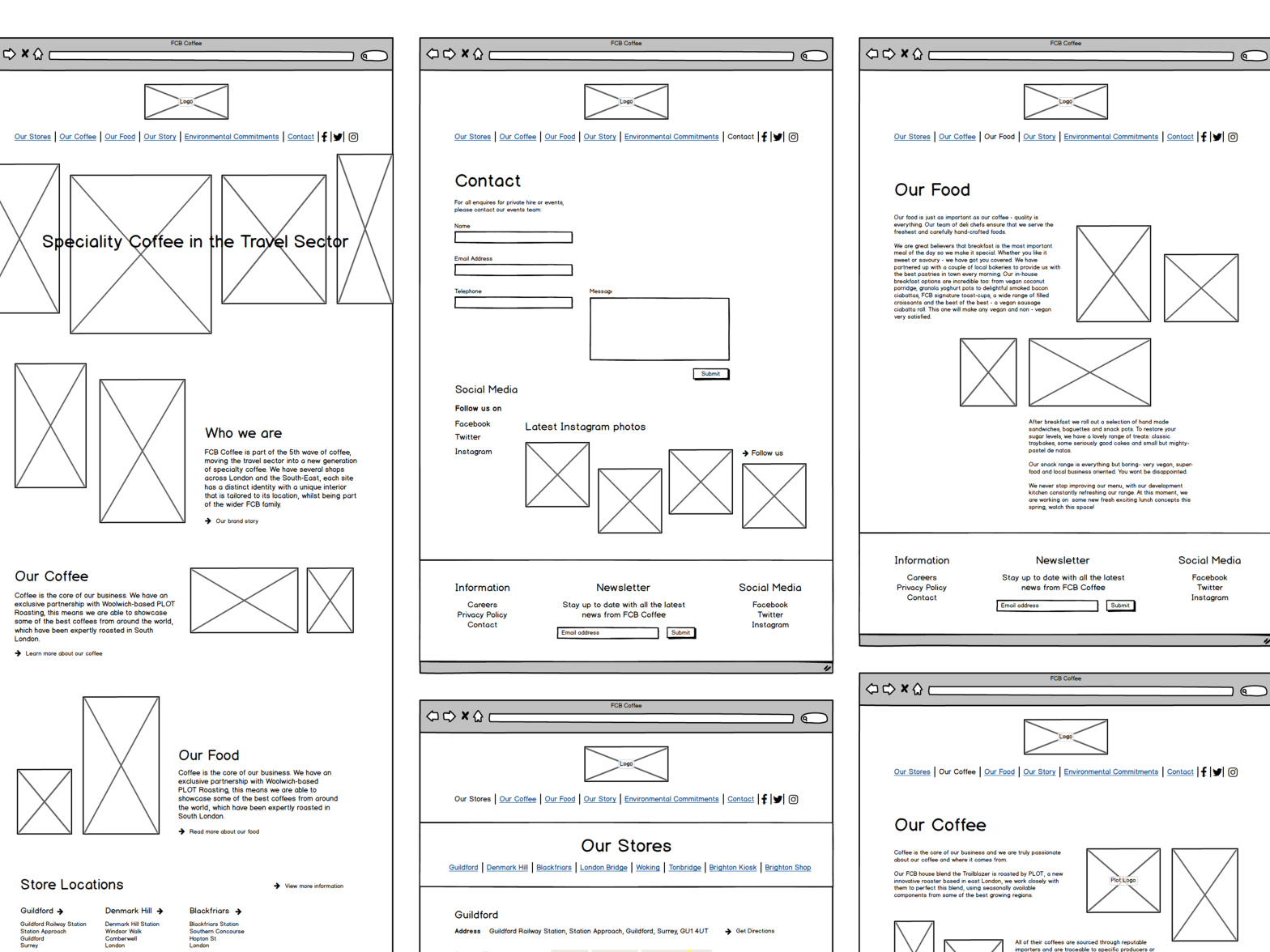 FCB Coffee Wireframes by Katherine Cory on Dribbble