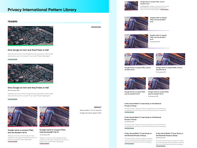 Privacy International Pattern Library component component library pattern library style guide styleguide web design webdesign website design