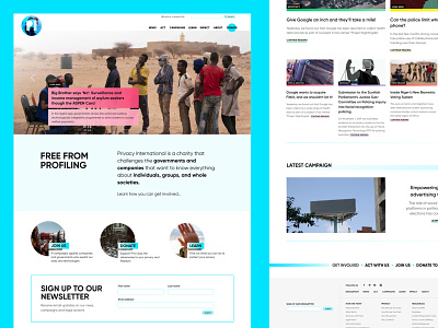 Privacy International Homepage gradients hero homepage slideshow web design webdesign website website design
