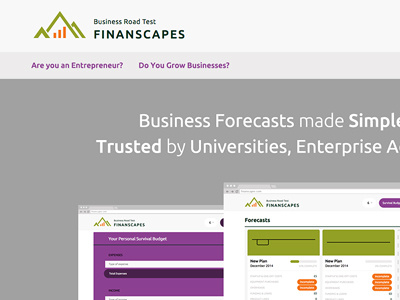 Finanscapes Homepage clean flat hero homepage website