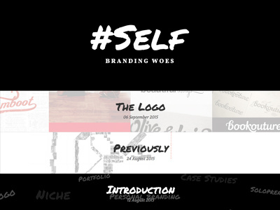 Self Branding Woes Listing black blog droid sans handwriting listing logo permanent marker posts typography vollkorn website white