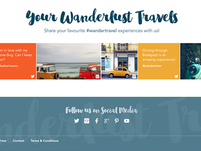 Wanderlust Travel details avenir calligraphy car footer homepage net magazine photography social media typography website