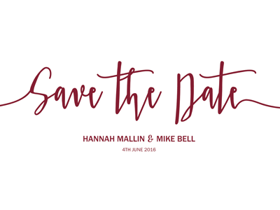 Save the Date calligraphy design invite print save the date typography wedding