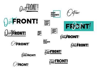 Out Front! Artboard artboard branding icon illustrator logo mark typography wip