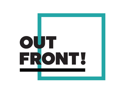 Out Front! Logo branding icon illustrator logo mark typography