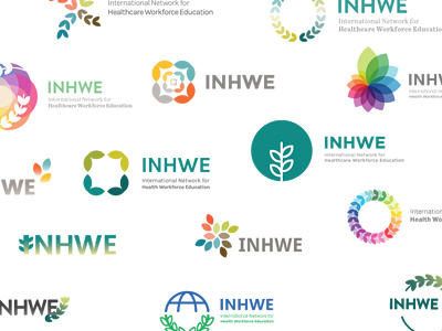 INHWE Logo Concepts WIP artboard branding globe icon illustrator logo mark olive branch organisation start up typography wip