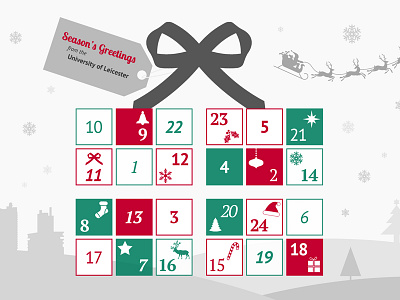 Leicester University advent calendar advent calendar christmas flat icons illustration website