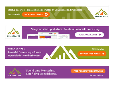 Finanscapes banner adverts ads adverts banner banner ads banner adverts green orange purple ubuntu website design