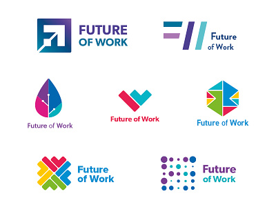 Future of Work development brand colour icon ideas identity logo logos mark monogram technology wip