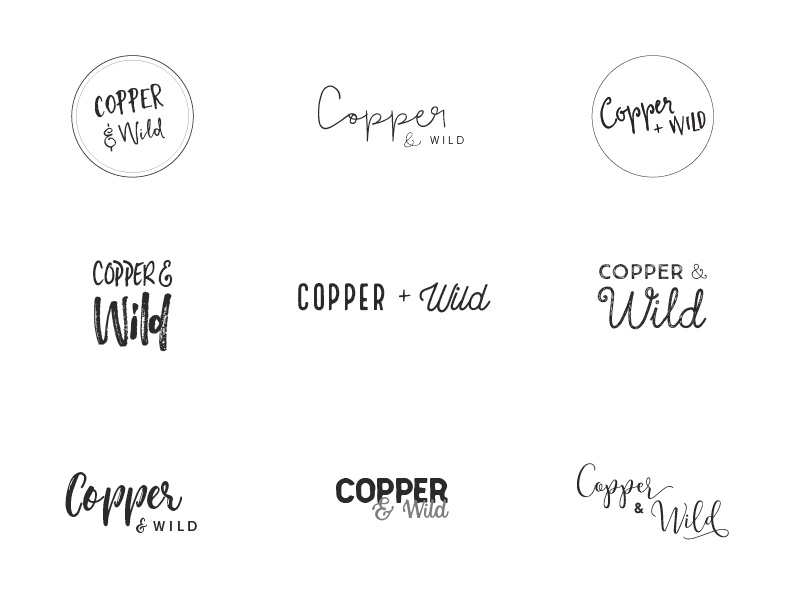 Copper and Wild Ideas personal brand illustrator identity type wip ideas logo typography brand
