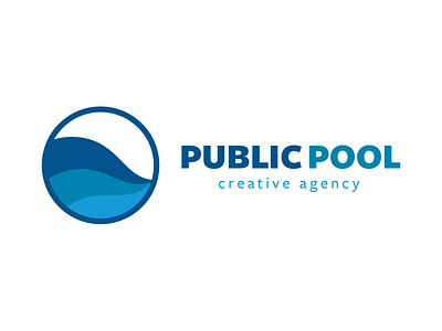 Public Pool logos blue brand branding ideas identity illustrator logo mark type typography water wip