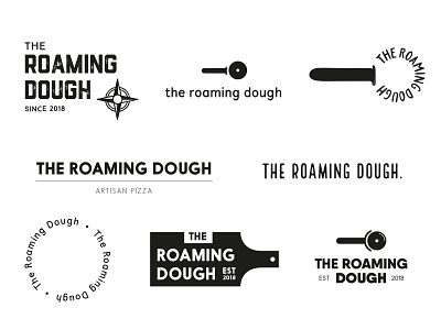 The Roaming Dough Ideas brand brand and identity branding ideas identity indie logo pizza startup startuplogo type typography wip