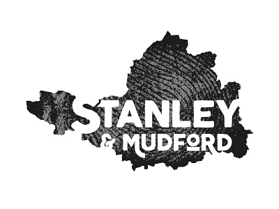 Stanley & Mudford black and white brand branding fingerprint logo map mark monochrome type typography