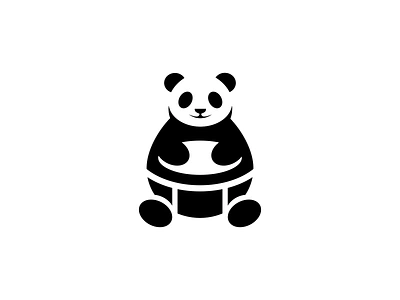 Panda Drum animal drum drummer icon logo music music art musical musicapp negativespace panda panda bear panda logo smart sound studio