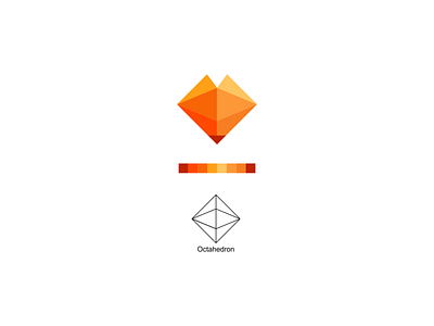 Octahedron FOX animal company design fox geometric design icon logo poly vector