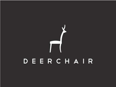 Deerchair animal chair deer furniture logo minimalistic