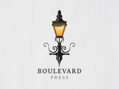 Logo for Press Company boulevard clean ink light logo pen press rustic shine vintage