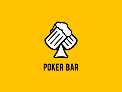 Poker Bar ace bar beer cards game logo poker spades