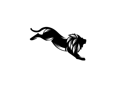 Jumping Lion animal bold business energetic fitness jump lion simple sport wildlife yoga