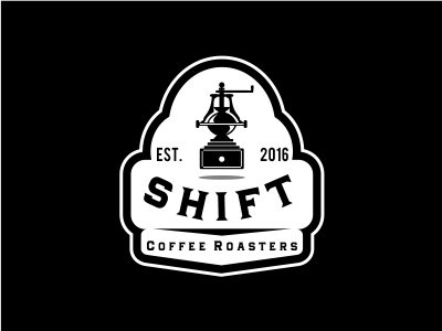 Logo proposal bean coffee company grinder retro roasters shop vintage