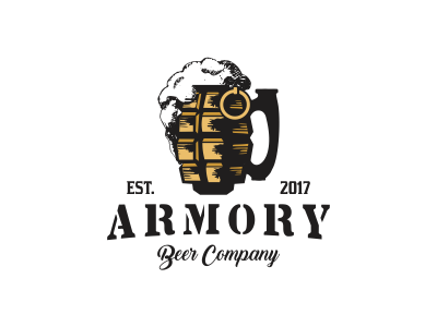 Beer Hand Grenade army beer bold brewery creative drink glass grenade icon illustration logo military