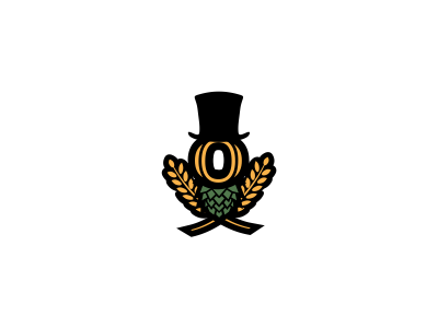 Ox Brewery barley brew brewery brewing company hat hops logo magic owl wheet