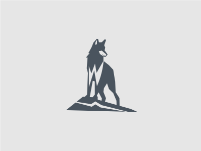 Wolf ``letter bold business capital consulting icon logo mountain powerful simple w``illustration wolf