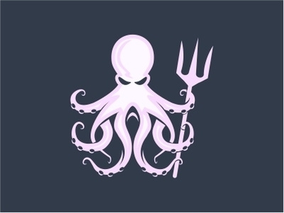 Octopus arms bold branding company design fish god greek guardian icon illustration logo maritime ocean octopus power protection secure trident vector