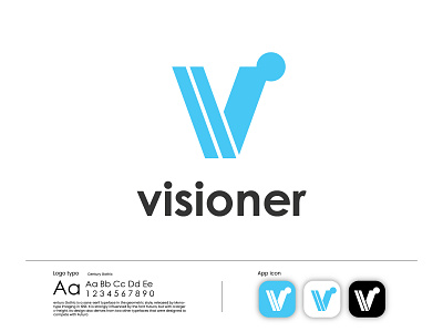 Logo-Visioner app branding branding identity design letter v logo logo design minimal visioner visual identity
