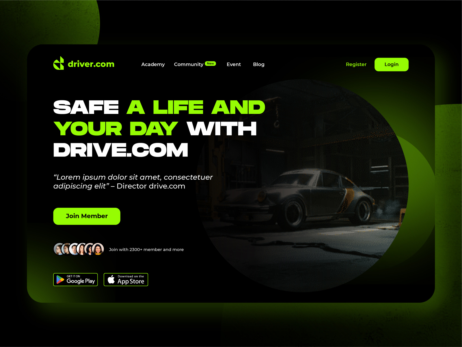 driver.com by VisibleMi on Dribbble