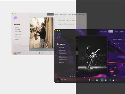 Music Player Web UI design designing music player ui ui design web web design webdesign