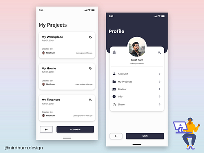 Project Manager Mobile UI design designing mobile ui ui ui design