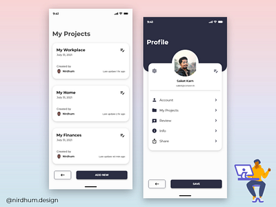 Project Manager Mobile UI