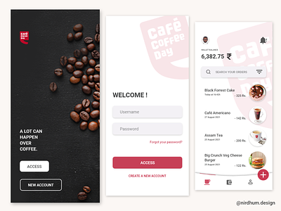 Café Coffee Day Mobile App UI - Reimagination branding design designing mobile ui ui ui design