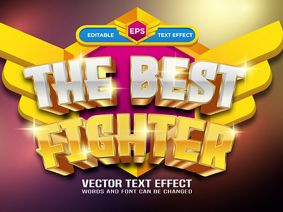 The best fighter editable text effect with cartoon style