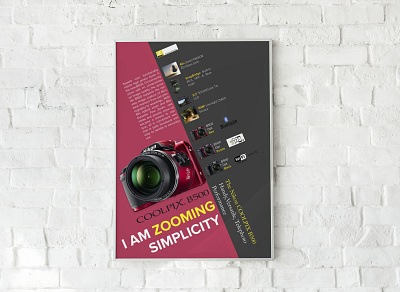 Nikon Coolpix b500 Poster graphic design poster