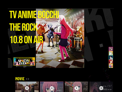 Bocchi the rock Website design graphic design ui website