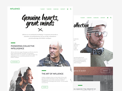 Influence brand update branding brush script concept double exposure logotype print ui ux webdesign