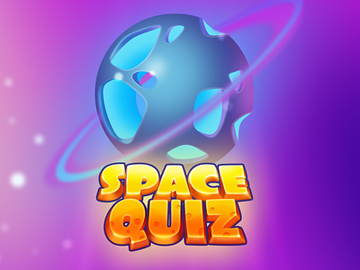 Space Quiz. Casual Game UI.