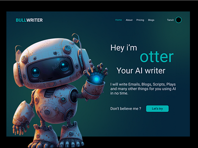 Landing for AI writer